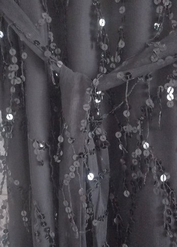 Siyah İşlemeli Uzun Kollu Gotik Elbise - Görsel 2