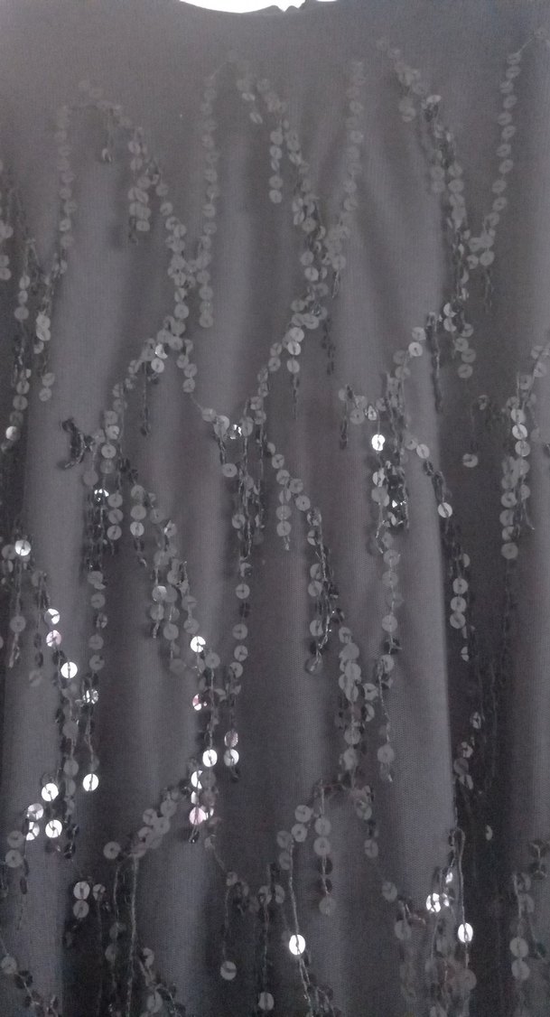 Siyah İşlemeli Uzun Kollu Gotik Elbise - Görsel 4