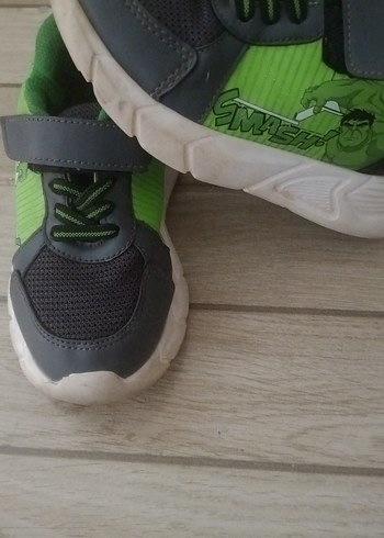 Erkek Çocuk Gri Yeşil Sneaker Velcro Bağcıklı