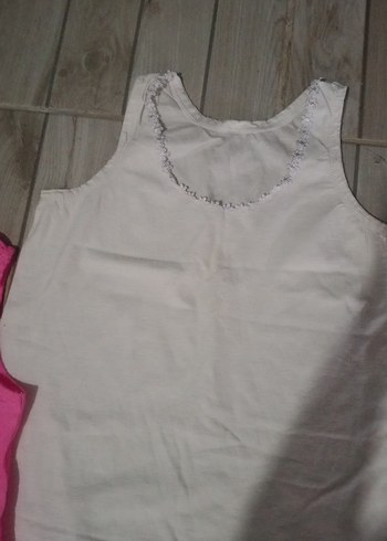 4 Yaş Beden Beyaz Kız Çocuk Atlet 4'lü Set