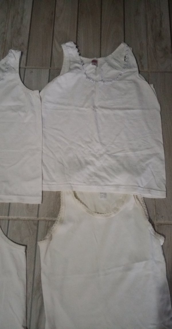 Beyaz Kız Çocuk Atlet 4'lü Set - Görsel 2