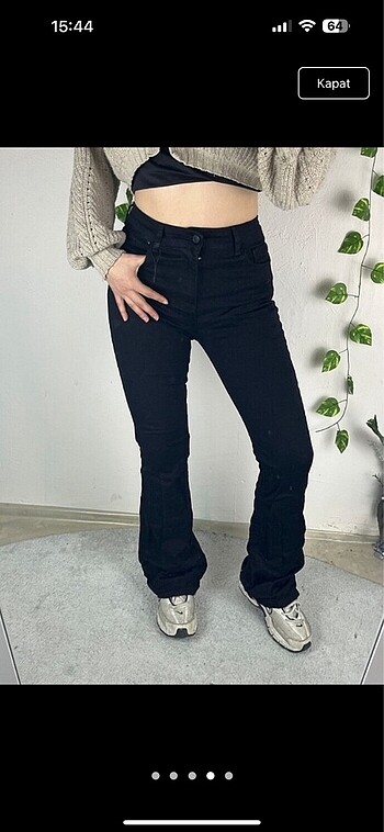 s Beden siyah Renk Zara model İspanyol paça pantolon