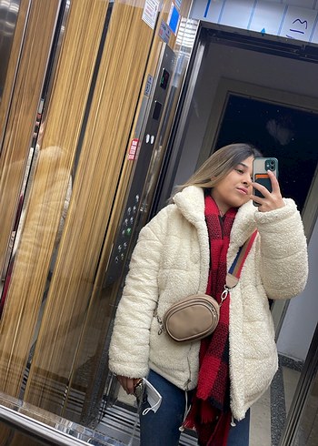 Sokak Stili Kadın Kışlık Tüylü Mont