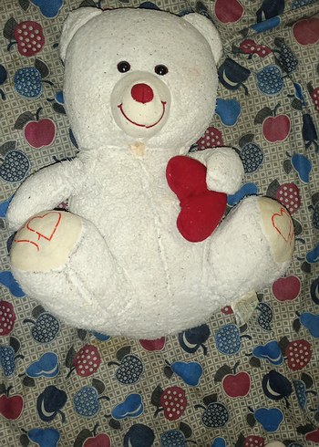 Beyaz peluş oyuncak ayı ve tavşan - Görsel 3