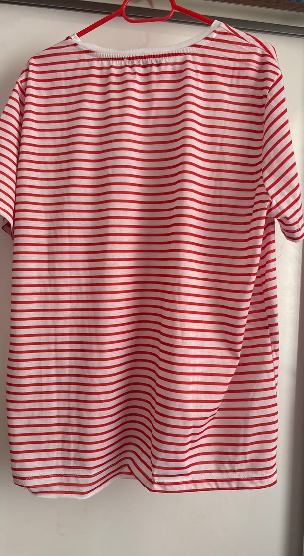 Kırmızı Çizgili Hamile Tişörtü - Görsel 2