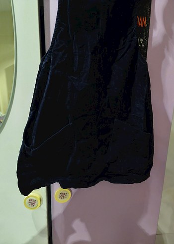 Kızlar için Koyu lacivert Baskılı Kot salopet - Görsel 2