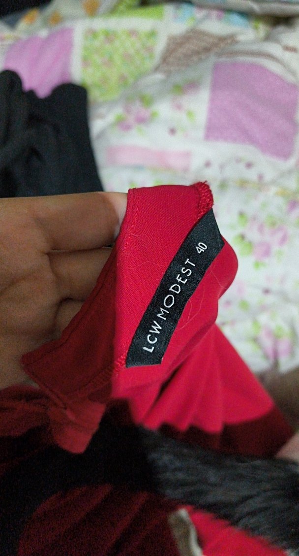 Kırmızı Uzun Kollu Salaş şifon - Görsel 4