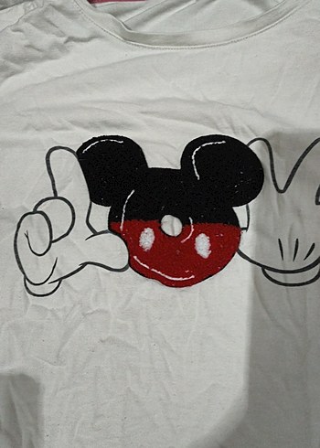 Kadın Beyaz Baskılı Kısa Kollu Tişört - Görsel 2