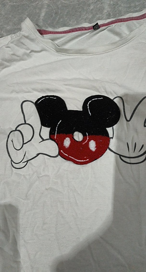 Kadın Beyaz Baskılı Kısa Kollu Tişört - Görsel 2