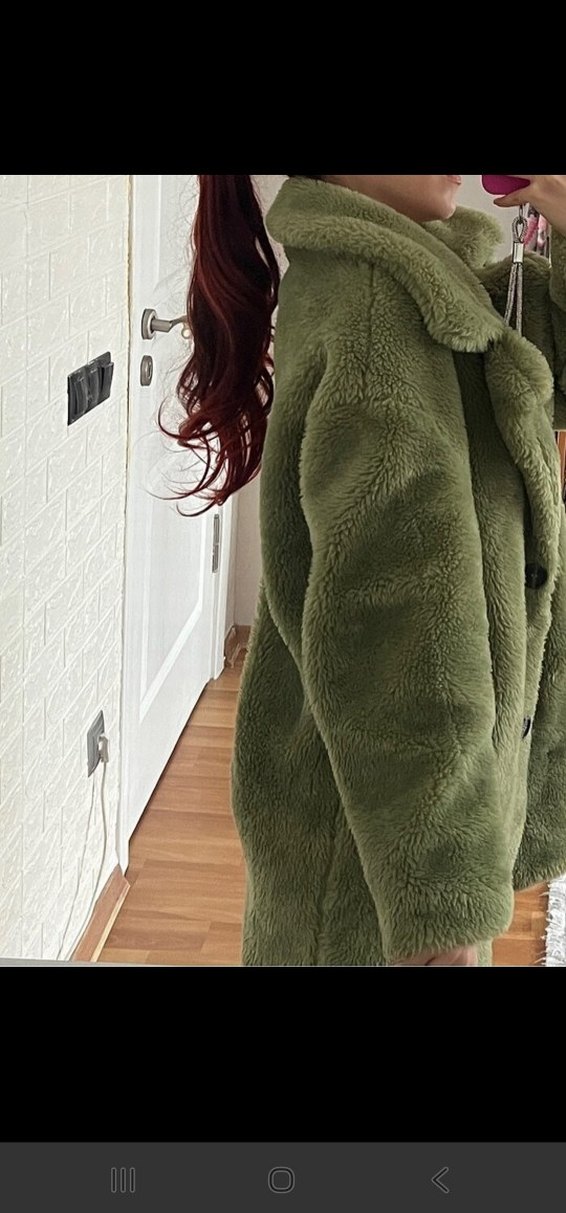 Bershka yeşil kürk - Görsel 4