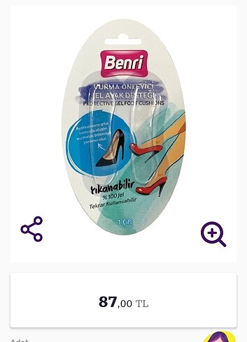  Beden Benri ayak jeli 6 adet