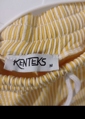 Kadın Sarı fitilli Beyaz çizgili eşofman takim - Görsel 4