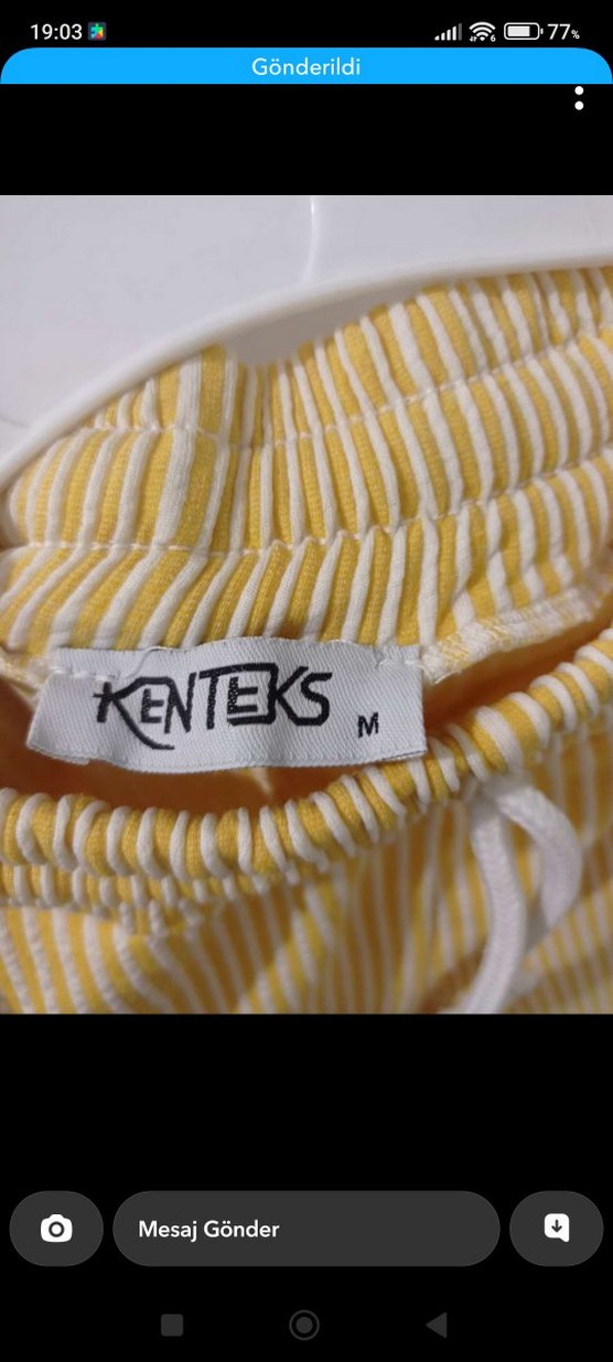 Kadın Sarı fitilli Beyaz çizgili eşofman takim - Görsel 4