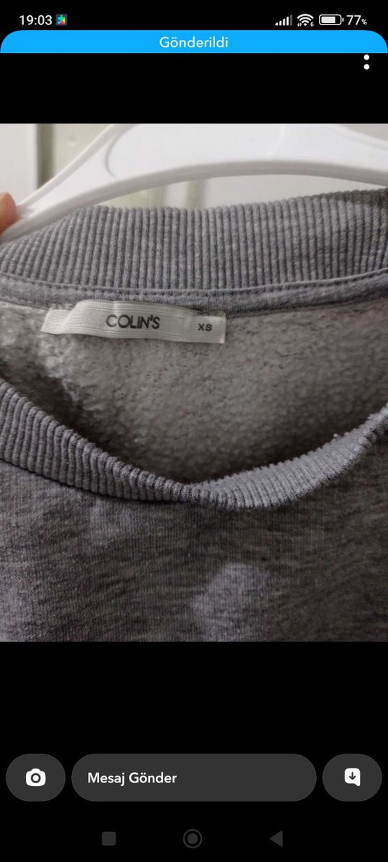 kadın Gri Baskılı Sweatshirt, Uzun Kollu - Görsel 2