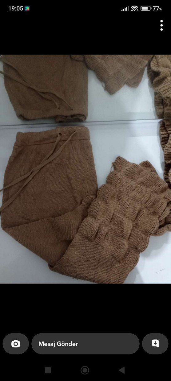 Kahverengi Kısa Örgü cocuk Süveter takim - Görsel 3