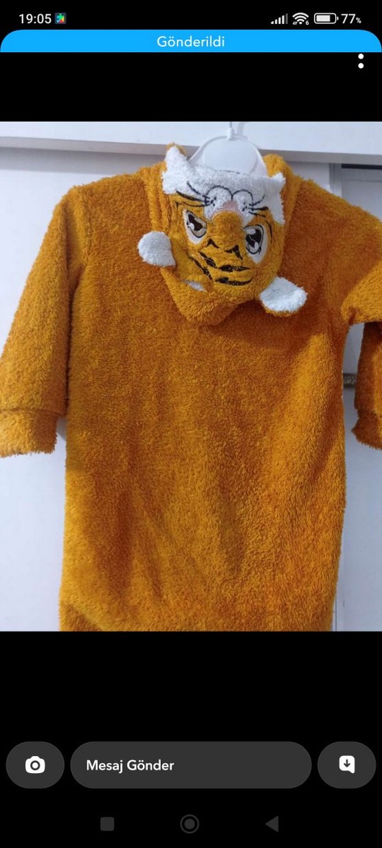 Erkek Çocuk Sarı Kapüşonlu tulum - Görsel 2