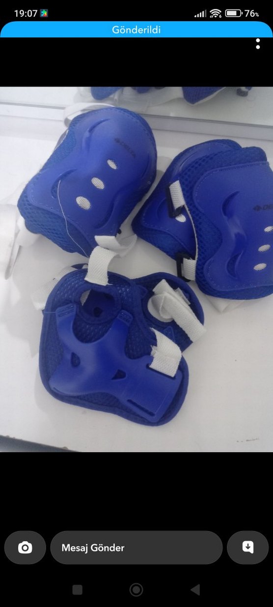 Mavi Plastik Motosiklet Dizlikleri Velcro Bantlı - Görsel 4