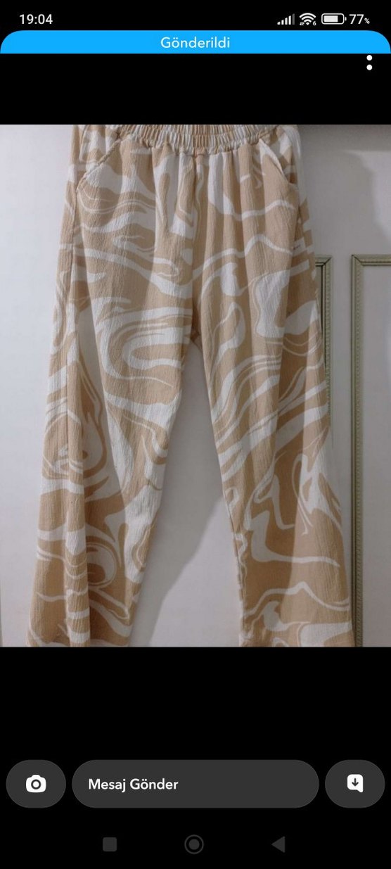 Bej Desenli Uzun Kollu Bohem Kimono - Görsel 3