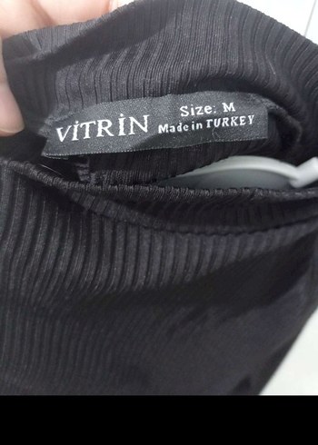 Siyah Yüksek Yaka Triko Kadın crop Kazak - Görsel 3