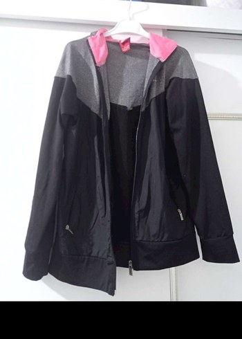 Gri Siyah Fermuarlı Spor Kadın Ceket - Görsel 2