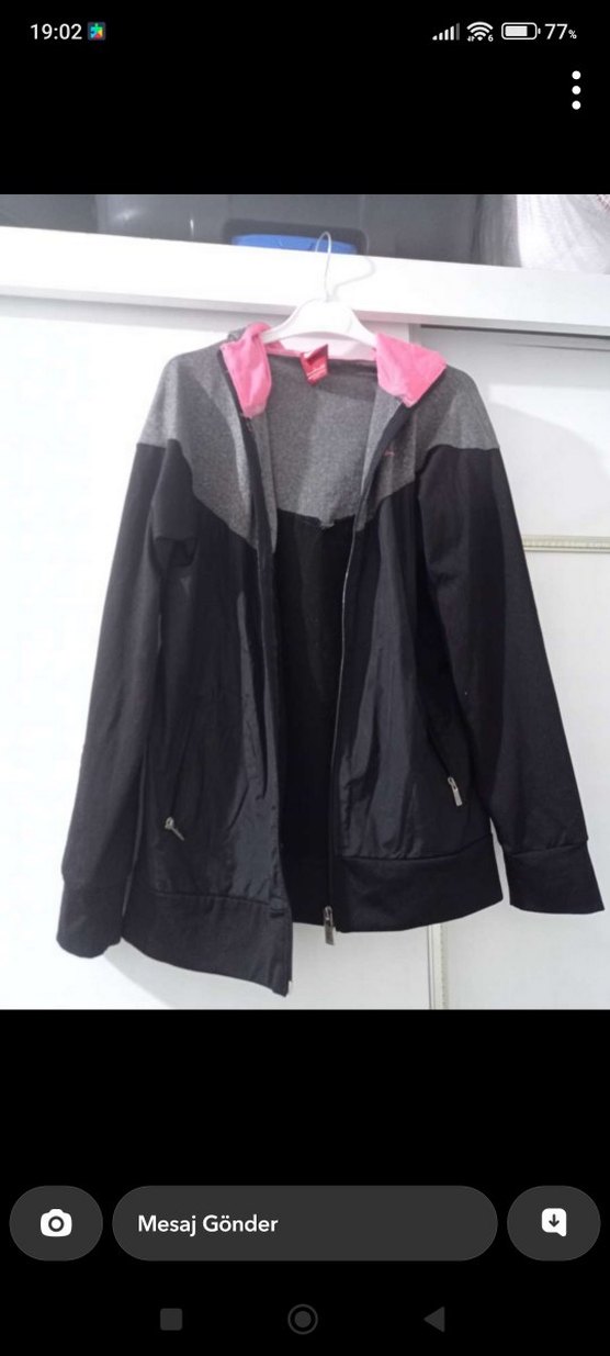 Gri Siyah Fermuarlı Spor Kadın Ceket - Görsel 2