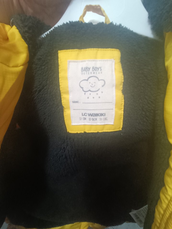 Erkek Çocuk Sarı Fermuarlı Mont - Görsel 3