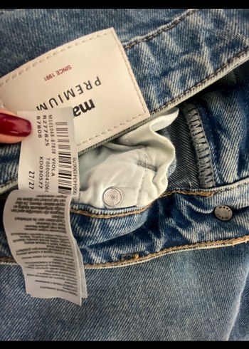 Kadın mavi viola slim straight jean - Görsel 3