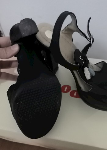 36,5 Beden Siyah Gotik Platform Topuklu Kadın Ayakkabı