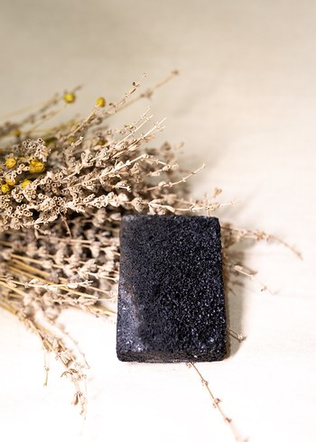 Volkanik Ponza taşı ve kabak lifi sırt keses, Ham ipek kese set. - Görsel 7