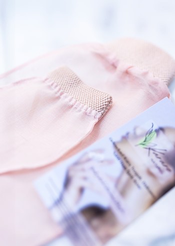 Volkanik Ponza taşı ve kabak lifi sırt keses, Ham ipek kese set. - Görsel 2