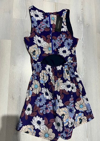 Kadın Çiçek Desenli Kısa Tulum - Görsel 4