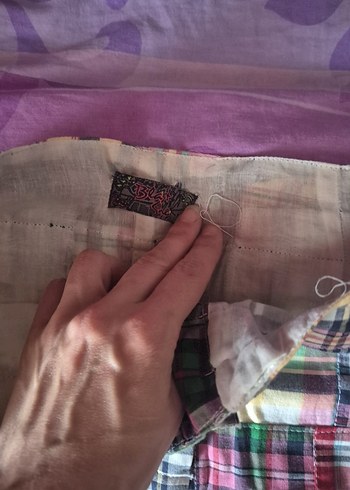 36 Beden Düğmeli Renkli Bohem Mini Etek