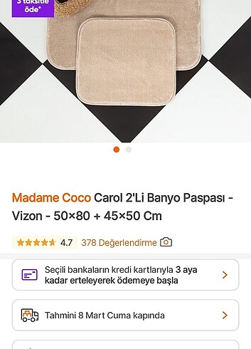  Beden Madam coco Carol Banyo Paspası 