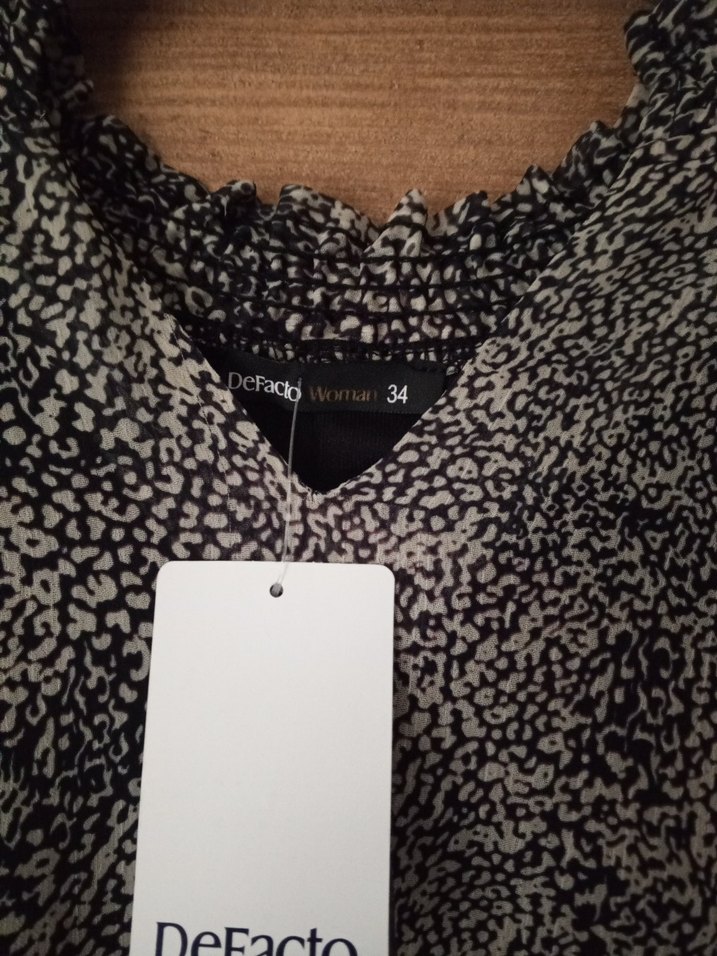 Gri Bohem Yılan Desenli Uzun Kollu Elbise - Görsel 2