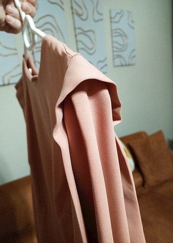 j Uzun Kollu Drapeli Kadın Elbise - Görsel 3