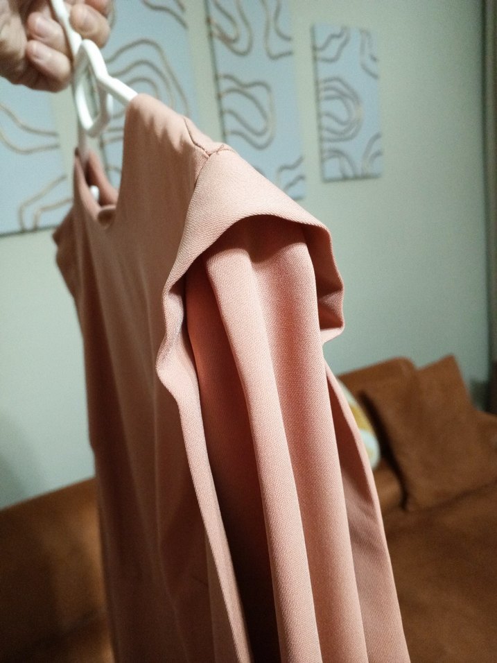 j Uzun Kollu Drapeli Kadın Elbise - Görsel 3