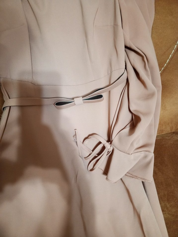 j Uzun Kollu Drapeli Kadın Elbise - Görsel 5