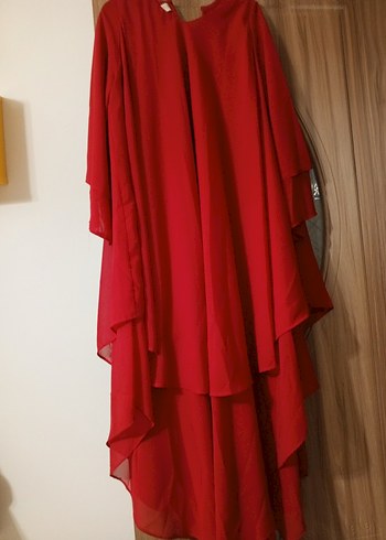 Koyu Kırmızı Uzun Bohem Kadın Elbise - Görsel 3