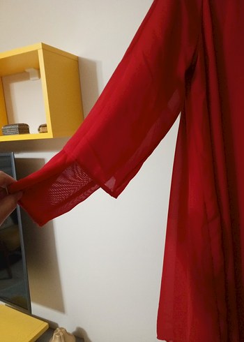 Koyu Kırmızı Uzun Bohem Kadın Elbise - Görsel 4