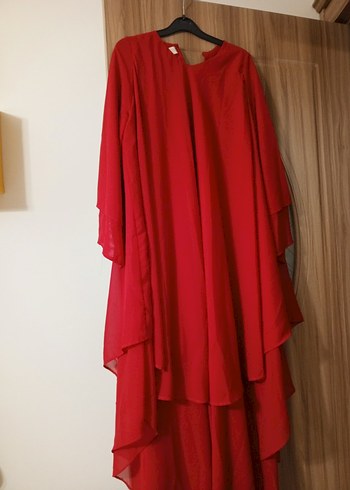 Koyu Kırmızı Uzun Bohem Kadın Elbise - Görsel 2