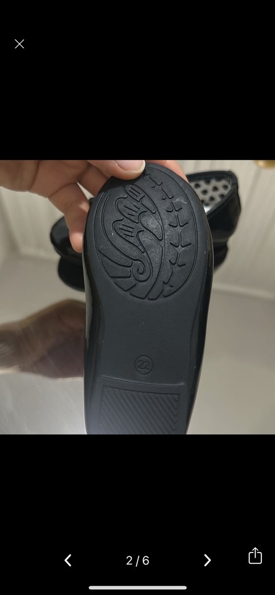 Parlak Siyah Kız Çocuk Babet Ayakkabı sıfır ürün - Görsel 2