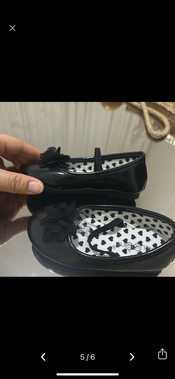 Parlak Siyah Kız Çocuk Babet Ayakkabı sıfır ürün - Görsel 3