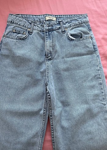 Mavi Bol Kesim Midi Denim Kadın Pantolon - Görsel 2