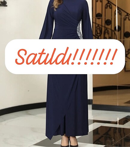 Lacivert Taşlı Abiye 