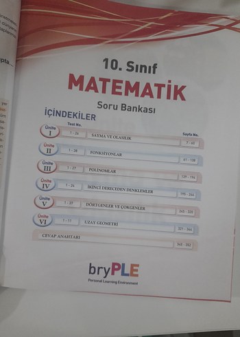  10. Sınıf Matematik Soru Bankası - bryPLE
