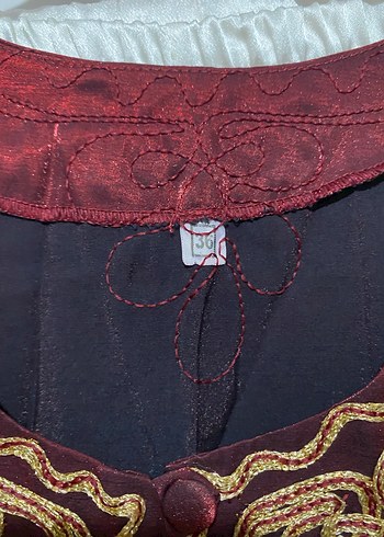 s Beden Bordo Nakışlı Uzun Kadın Hint Elbisesi