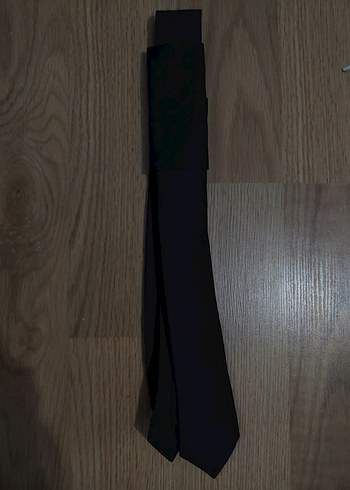 Düz Siyah Erkek Kravat - Görsel 3