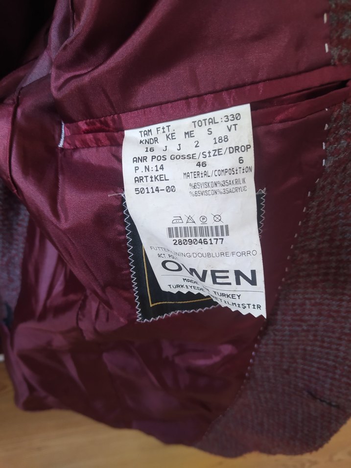 Bordo Vintage Yün Erkek Ceket - Görsel 2