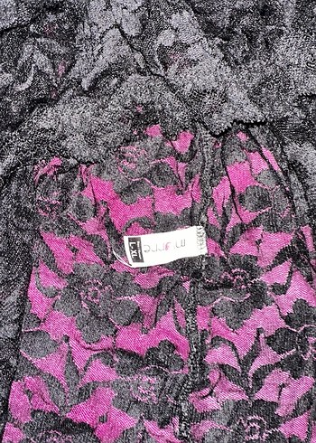 Siyah Desenli Gotik Midi Kadın Gecelik - Görsel 5