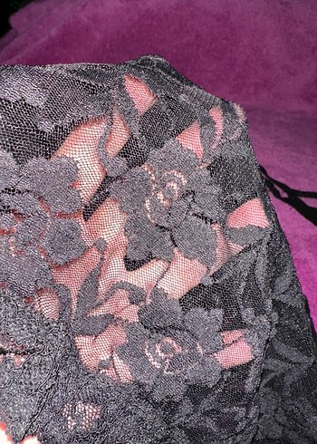 Siyah Desenli Gotik Midi Kadın Gecelik - Görsel 4